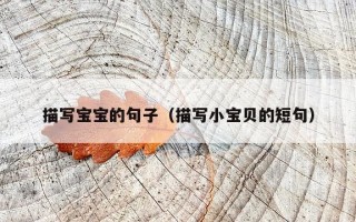 描写宝宝的句子（描写小宝贝的短句）