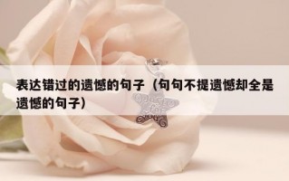 表达错过的遗憾的句子（句句不提遗憾却全是遗憾的句子）