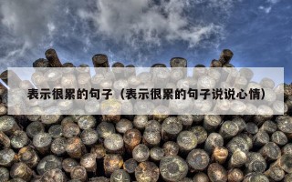表示很累的句子（表示很累的句子说说心情）