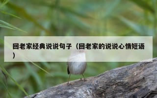 回老家经典说说句子（回老家的说说心情短语）