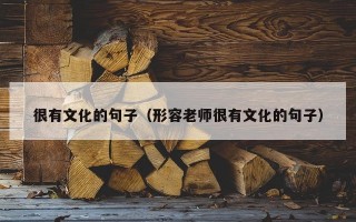 很有文化的句子（形容老师很有文化的句子）