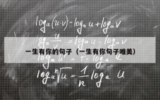 一生有你的句子（一生有你句子唯美）