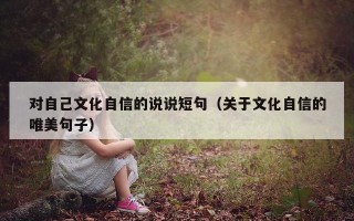 对自己文化自信的说说短句（关于文化自信的唯美句子）