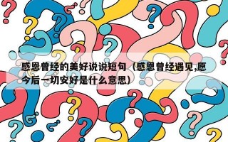 感恩曾经的美好说说短句（感恩曾经遇见,愿今后一切安好是什么意思）