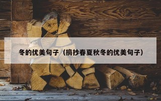 冬的优美句子（摘抄春夏秋冬的优美句子）