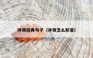 冲突经典句子（冲突怎么形容）