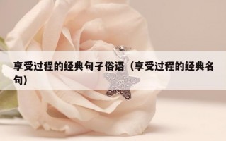享受过程的经典句子俗语（享受过程的经典名句）