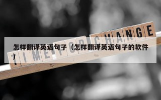 怎样翻译英语句子（怎样翻译英语句子的软件）