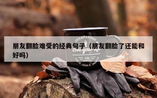 朋友翻脸难受的经典句子（朋友翻脸了还能和好吗）