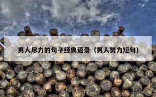 男人尽力的句子经典语录（男人努力短句）