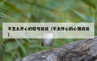 不怎么开心的短句说说（不太开心的心情说说）
