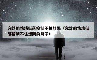 突然的情绪低落控制不住想哭（突然的情绪低落控制不住想哭的句子）
