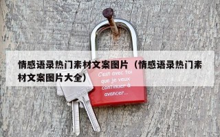 情感语录热门素材文案图片（情感语录热门素材文案图片大全）
