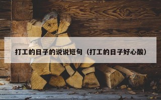 打工的日子的说说短句（打工的日子好心酸）