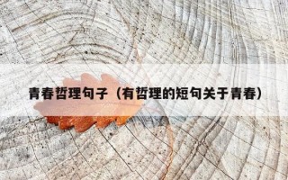 青春哲理句子（有哲理的短句关于青春）