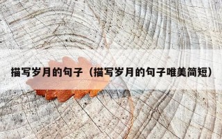 描写岁月的句子（描写岁月的句子唯美简短）