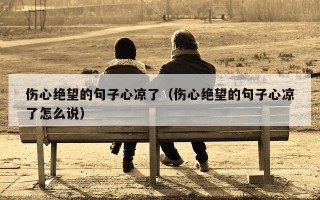 伤心绝望的句子心凉了（伤心绝望的句子心凉了怎么说）