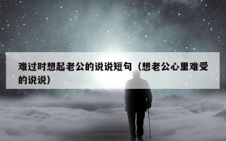 难过时想起老公的说说短句（想老公心里难受的说说）