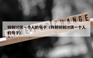 特别讨厌一个人的句子（特别特别讨厌一个人的句子）