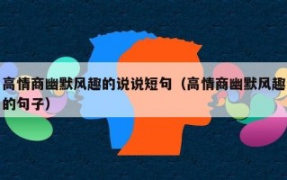 高情商幽默风趣的说说短句（高情商幽默风趣的句子）
