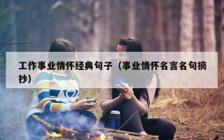 工作事业情怀经典句子（事业情怀名言名句摘抄）