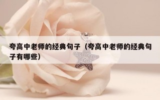夸高中老师的经典句子（夸高中老师的经典句子有哪些）