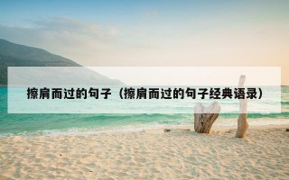 擦肩而过的句子（擦肩而过的句子经典语录）