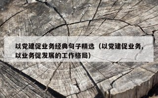 以党建促业务经典句子精选（以党建促业务,以业务促发展的工作格局）