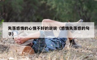 失落感情的心情不好的说说（感情失落感的句子）