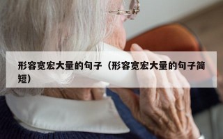 形容宽宏大量的句子（形容宽宏大量的句子简短）