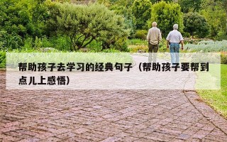 帮助孩子去学习的经典句子（帮助孩子要帮到点儿上感悟）