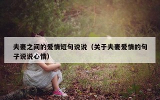 夫妻之间的爱情短句说说（关于夫妻爱情的句子说说心情）