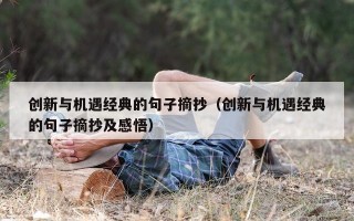 创新与机遇经典的句子摘抄（创新与机遇经典的句子摘抄及感悟）