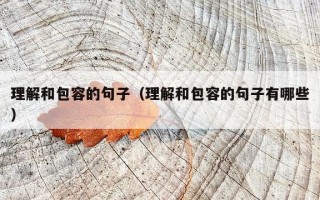 理解和包容的句子（理解和包容的句子有哪些）