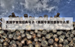 美国中餐馆经典句子（美国中餐馆都有什么菜）
