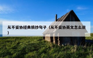 从不妥协经典摘抄句子（从不妥协英文怎么说）