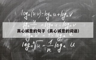 真心诚意的句子（真心诚意的词语）