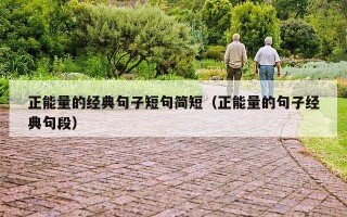 正能量的经典句子短句简短（正能量的句子经典句段）