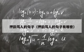 押韵骂人的句子（押韵骂人的句子有哪些）