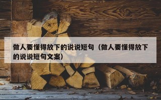 做人要懂得放下的说说短句（做人要懂得放下的说说短句文案）