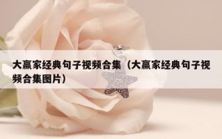 大赢家经典句子视频合集（大赢家经典句子视频合集图片）