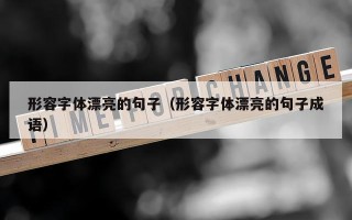 形容字体漂亮的句子（形容字体漂亮的句子成语）