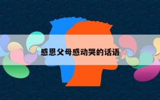 感恩父母感动哭的话语 感恩父母感动哭的话语