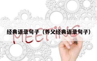 经典语录句子（养父经典语录句子）