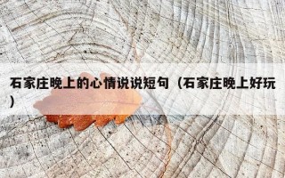 石家庄晚上的心情说说短句（石家庄晚上好玩）