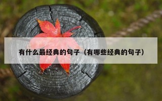 有什么最经典的句子（有哪些经典的句子）