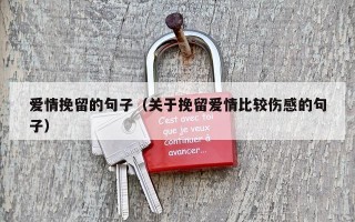 爱情挽留的句子（关于挽留爱情比较伤感的句子）