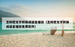 怎样把文字转换成语音播放（怎样把文字转换成语音播放免费软件）