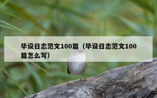 毕设日志范文100篇（毕设日志范文100篇怎么写）