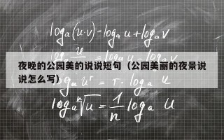 夜晚的公园美的说说短句（公园美丽的夜景说说怎么写）